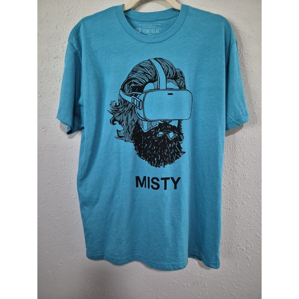 Father John Misty Blue T Shirt Sz L Honeybear VR Tillman Face Indie Folk Concert